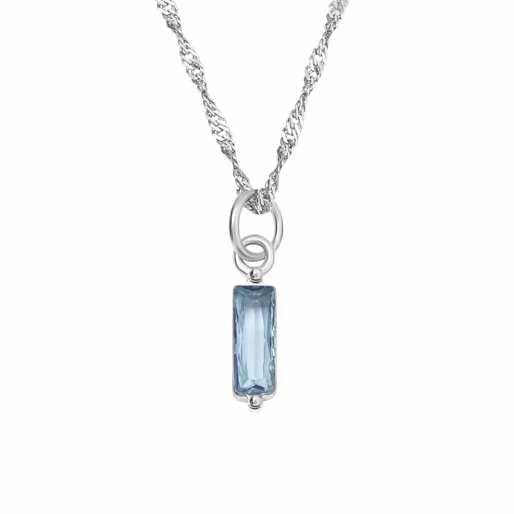 BohoMoon Stainless Steel Quartet Birthstone Necklace Silver / March