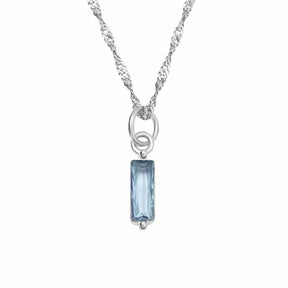 BohoMoon Stainless Steel Quartet Birthstone Necklace Silver / March