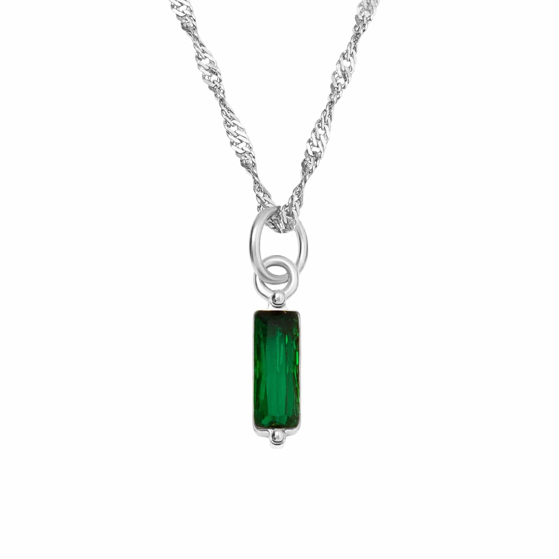 BohoMoon Stainless Steel Quartet Birthstone Necklace Silver / May