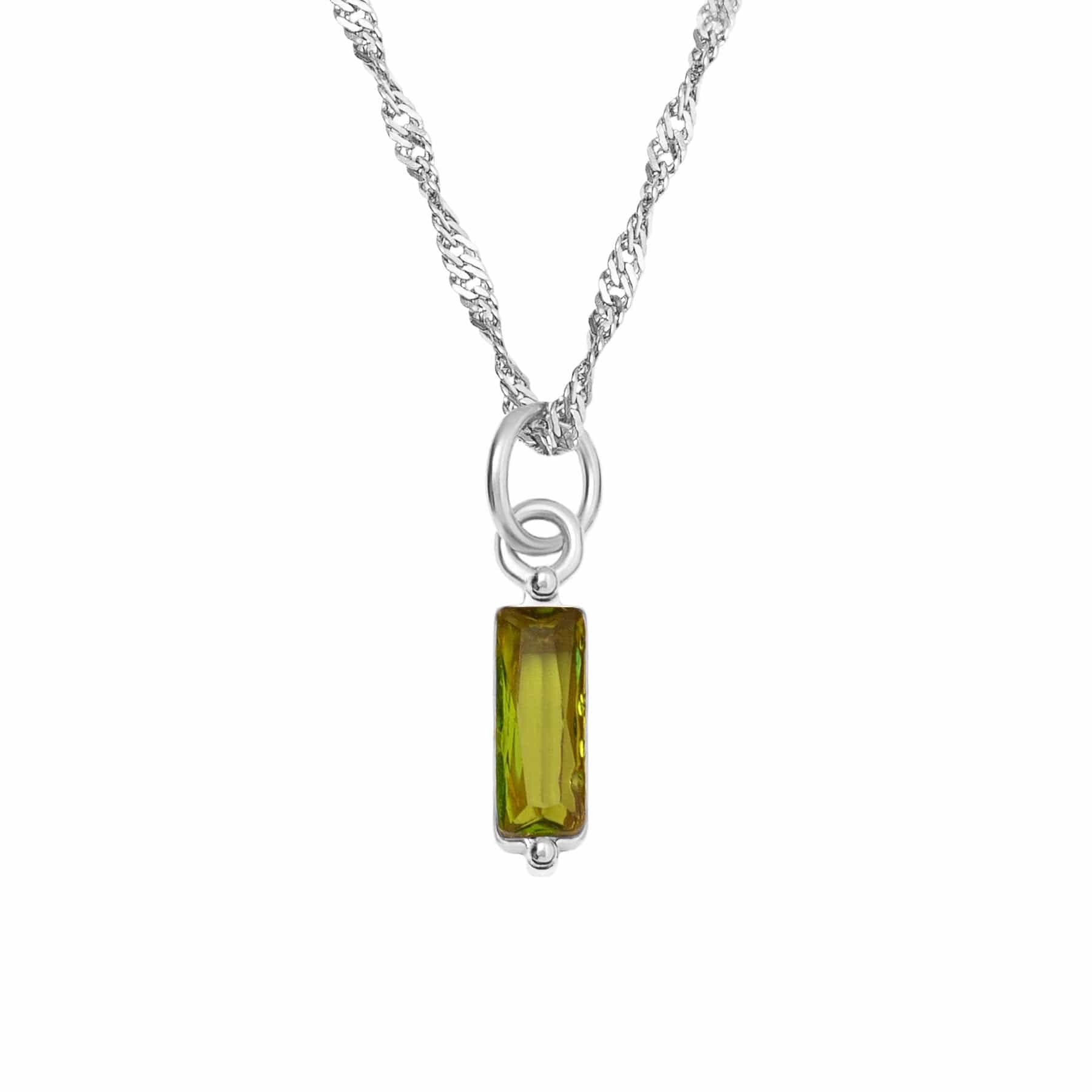 BohoMoon Stainless Steel Quartet Birthstone Necklace Silver / August