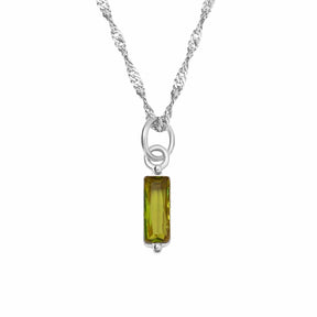 BohoMoon Stainless Steel Quartet Birthstone Necklace Silver / August