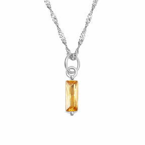BohoMoon Stainless Steel Quartet Birthstone Necklace Silver / November