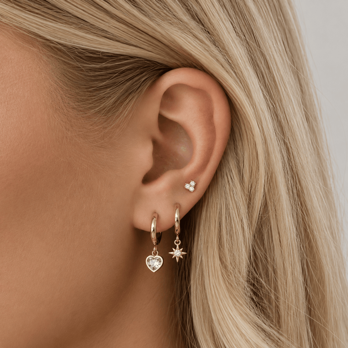 Bohomoon Stainless Steel Radiance Star Hoop Earrings