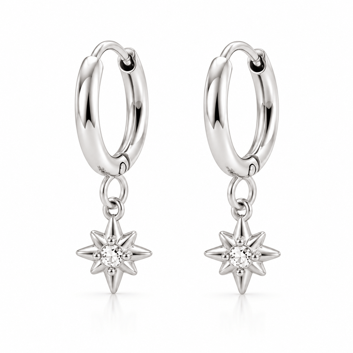 Bohomoon Stainless Steel Radiance Star Hoop Earrings