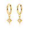 Bohomoon Stainless Steel Radiance Star Hoop Earrings