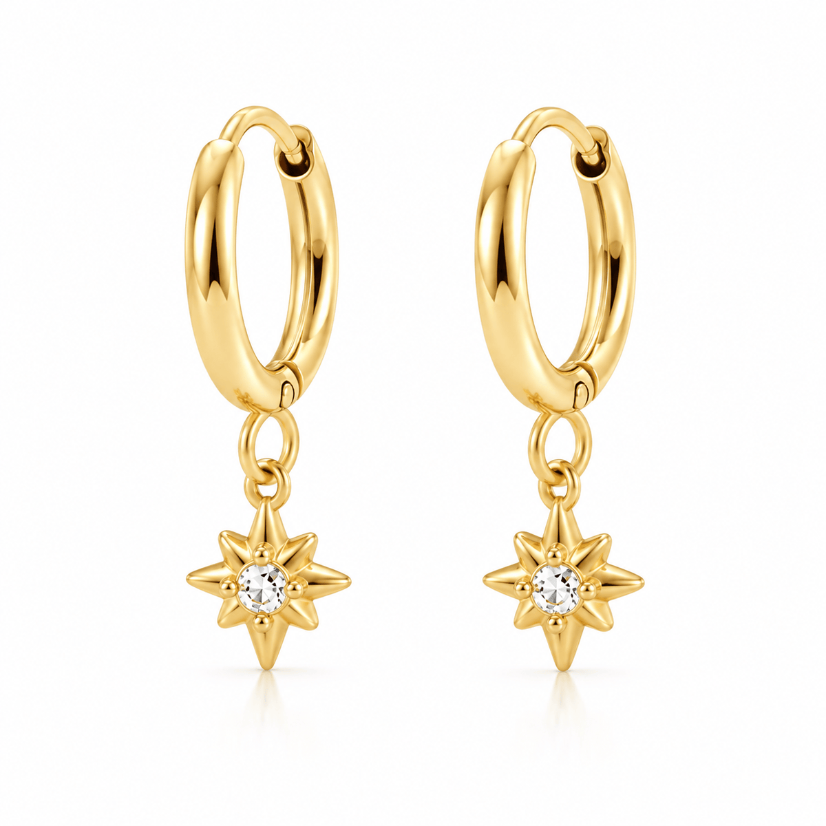 Bohomoon Stainless Steel Radiance Star Hoop Earrings