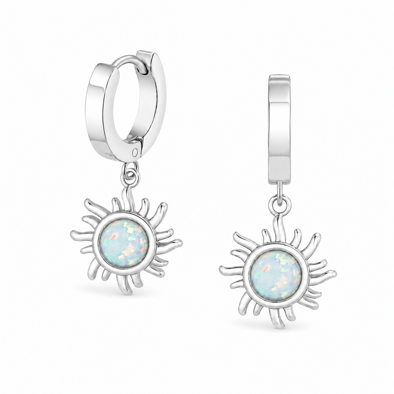 Bohomoon Stainless Steel Rae Opal Sun Hoop Earrings