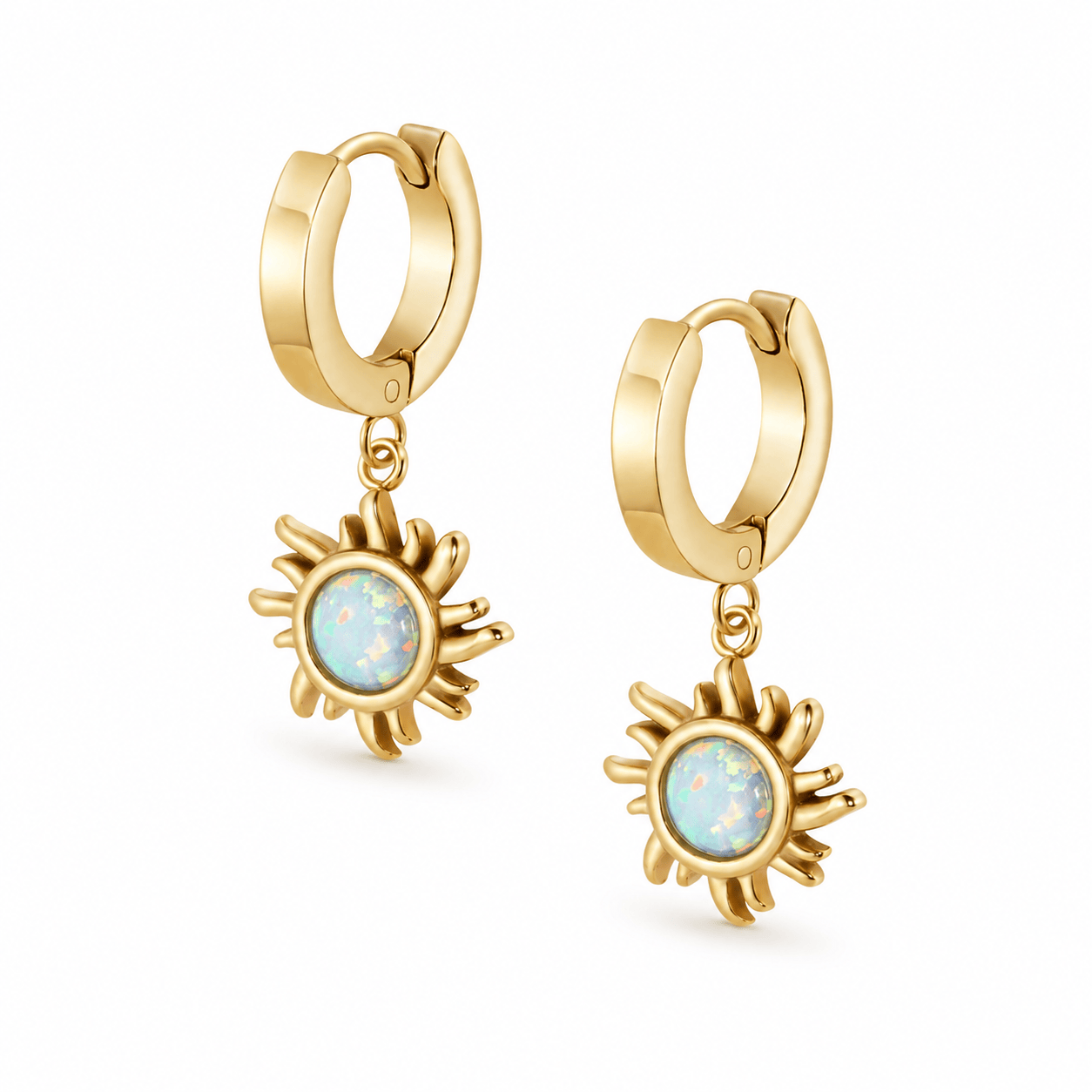 Bohomoon Stainless Steel Rae Opal Sun Hoop Earrings
