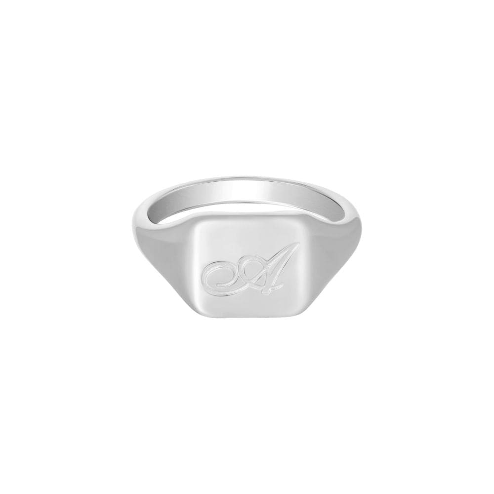 Bohomoon Stainless Steel Raina Initial Signet Ring
