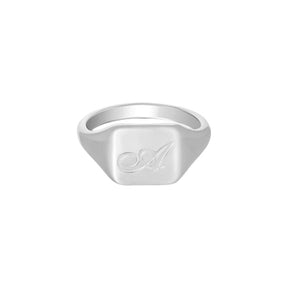 Bohomoon Stainless Steel Raina Initial Signet Ring