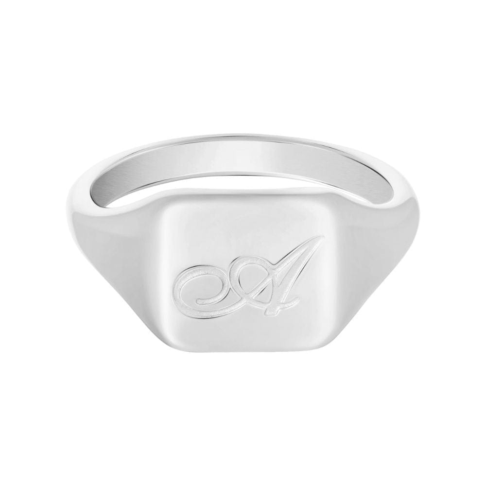 Bohomoon Stainless Steel Raina Initial Signet Ring