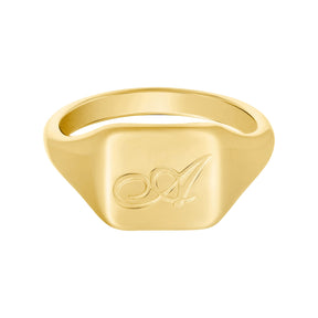Bohomoon Stainless Steel Raina Initial Signet Ring