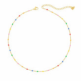 Bohomoon Stainless Steel Rainbow Beaded Necklace