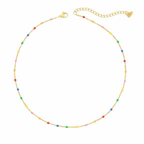 Bohomoon Stainless Steel Rainbow Beaded Necklace