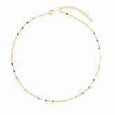 BohoMoon Stainless Steel Rainbow Beaded Necklace Gold