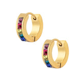 BohoMoon Stainless Steel Rainbow Hoop Earrings Gold