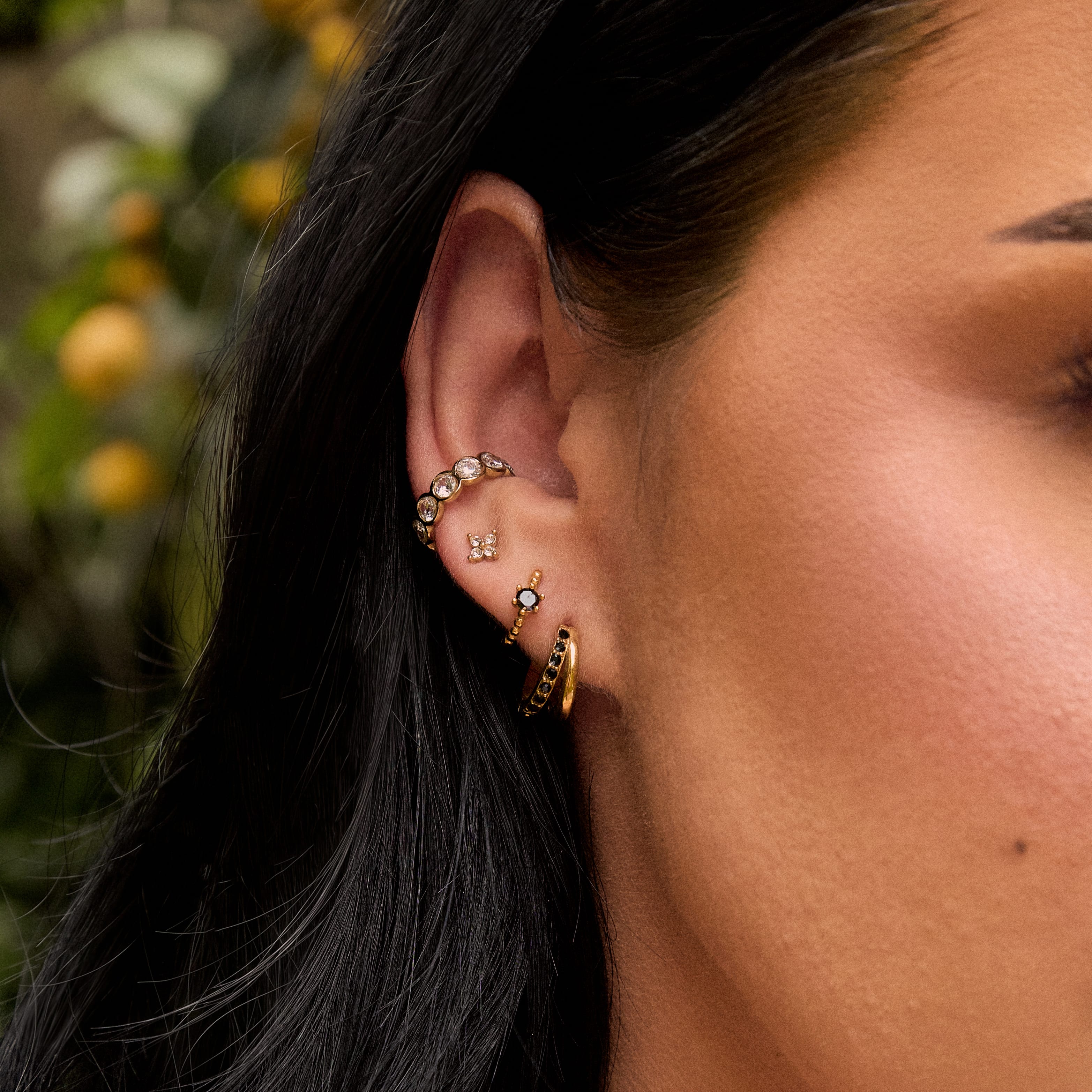 Bohomoon Stainless Steel Raven Hoop Earrings