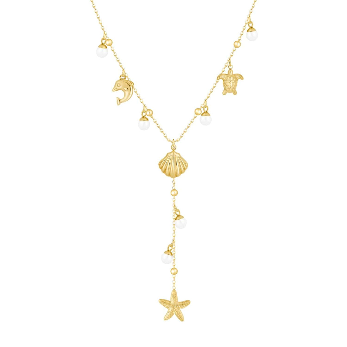 Bohomoon Stainless Steel Reef Lariat Necklace