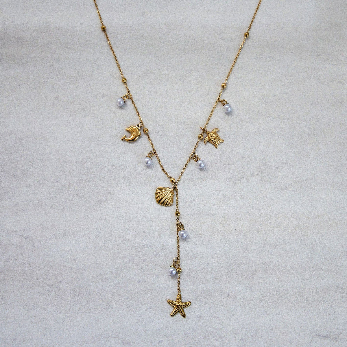 Bohomoon Stainless Steel Reef Lariat Necklace