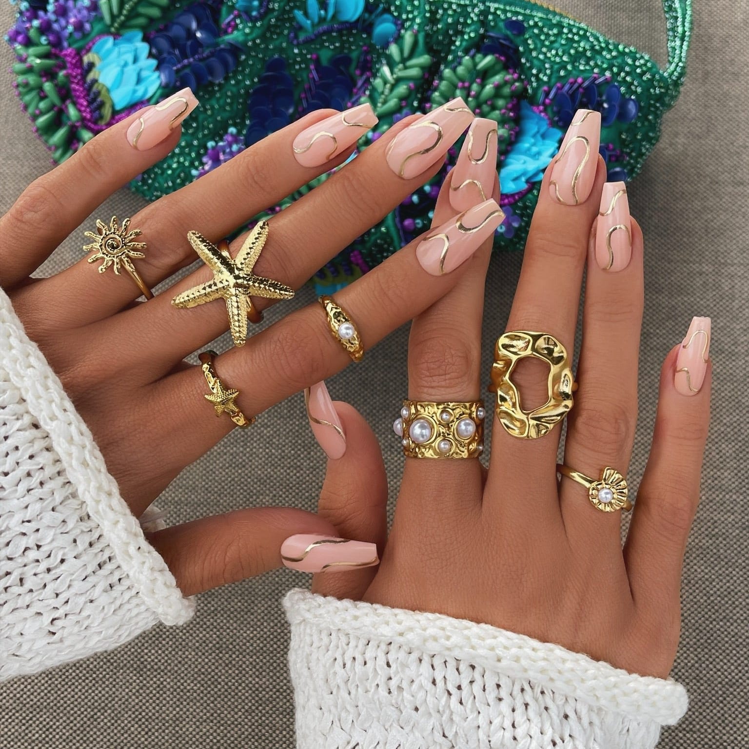 Bohomoon Stainless Steel Reef Starfish Ring