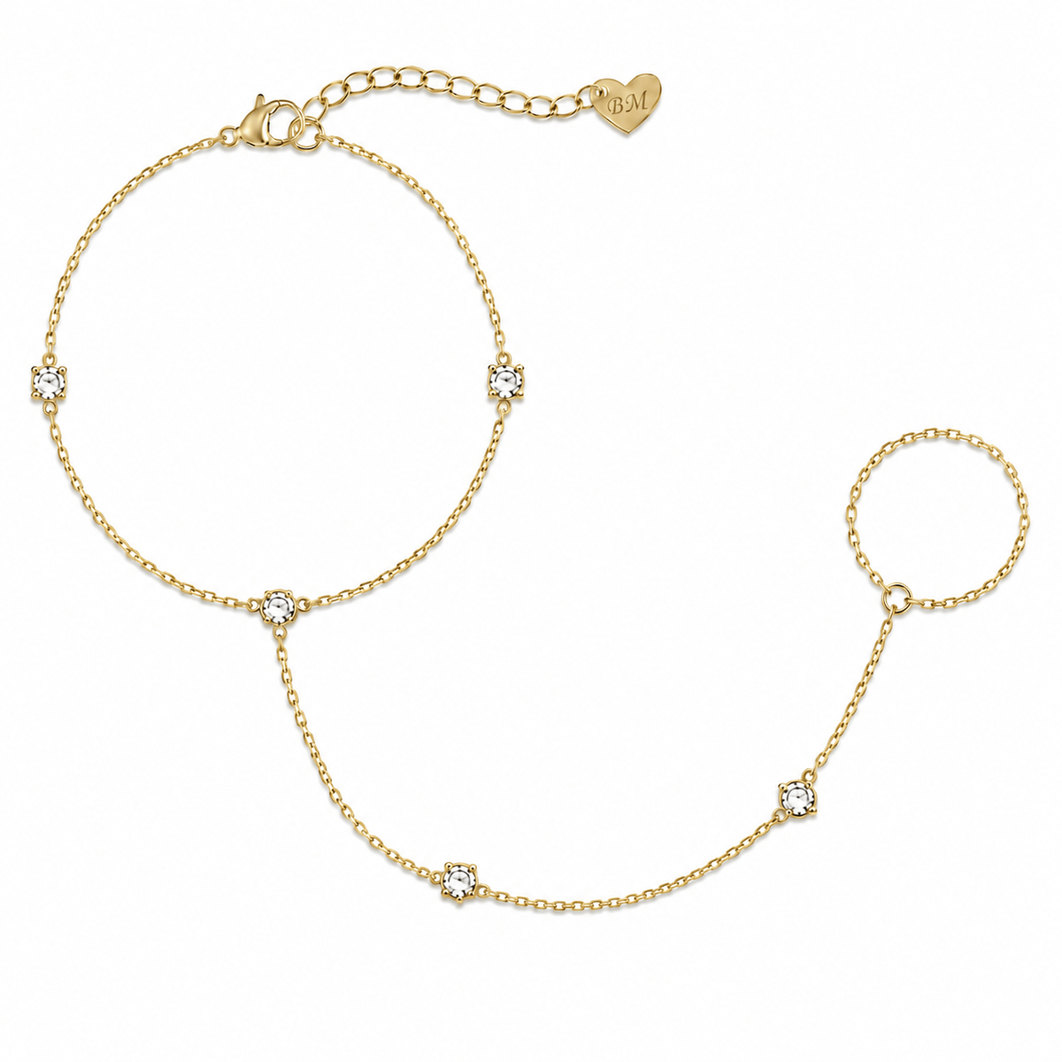 Bohomoon Stainless Steel Remy Hand Chain Bracelet