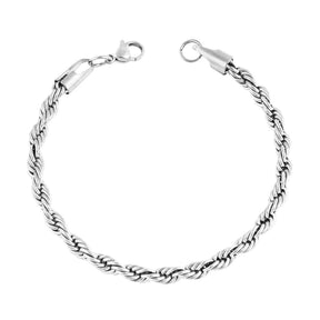 BohoMoon Stainless Steel Reni Rope Bracelet Silver / Large