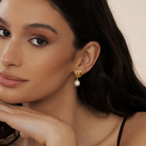 Bohomoon Stainless Steel Rhea Pearl Stud Earrings