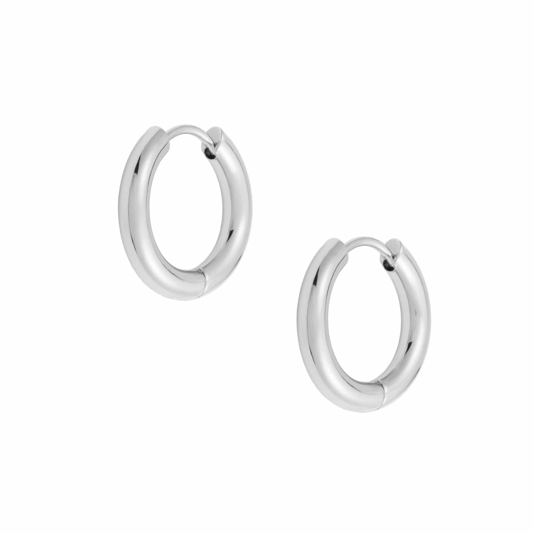 BohoMoon Stainless Steel Riley Hoop Earrings Silver / 12mm