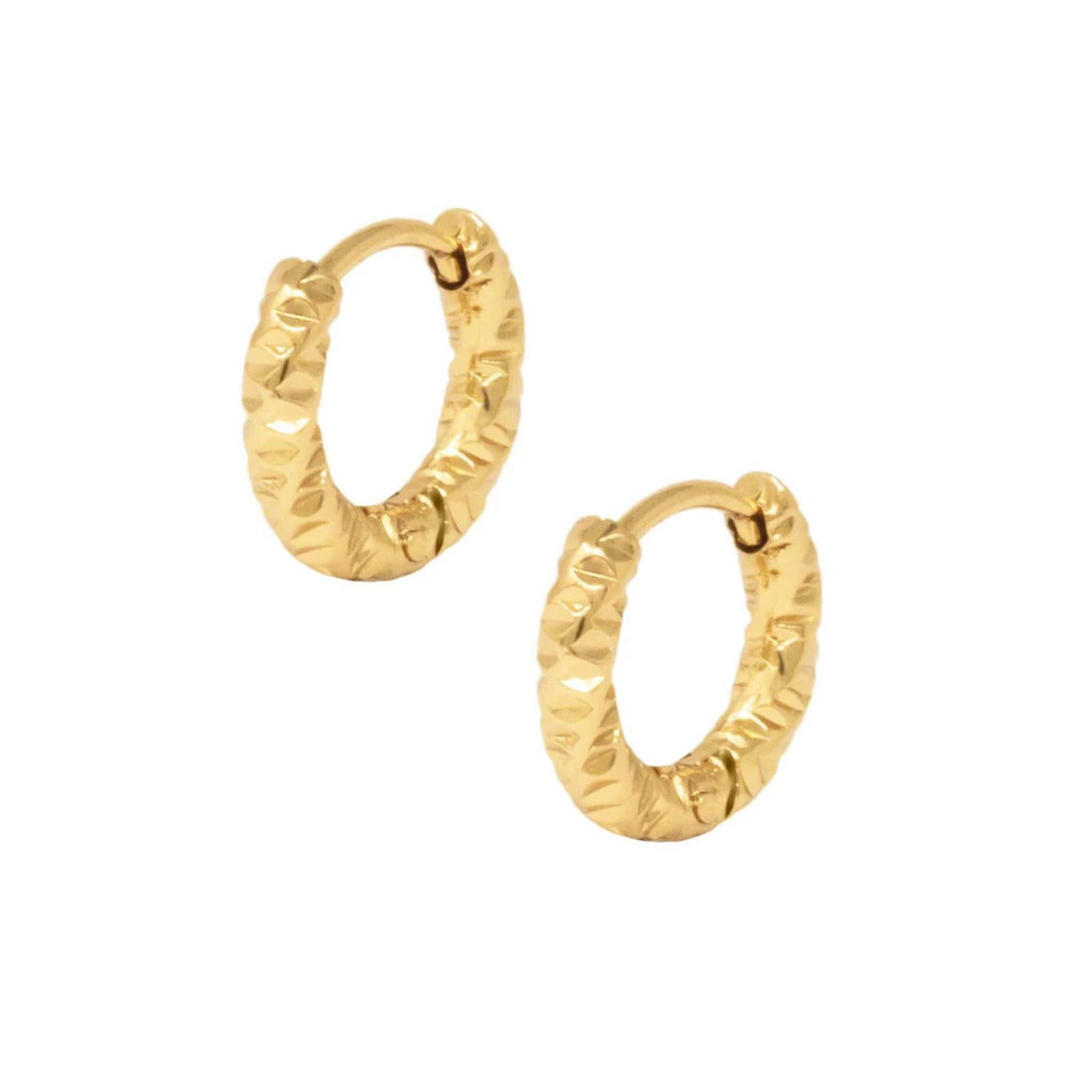 BohoMoon Stainless Steel Ripple Hoop Earrings Gold