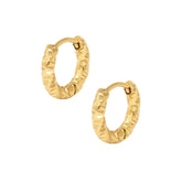 BohoMoon Stainless Steel Ripple Hoop Earrings Gold