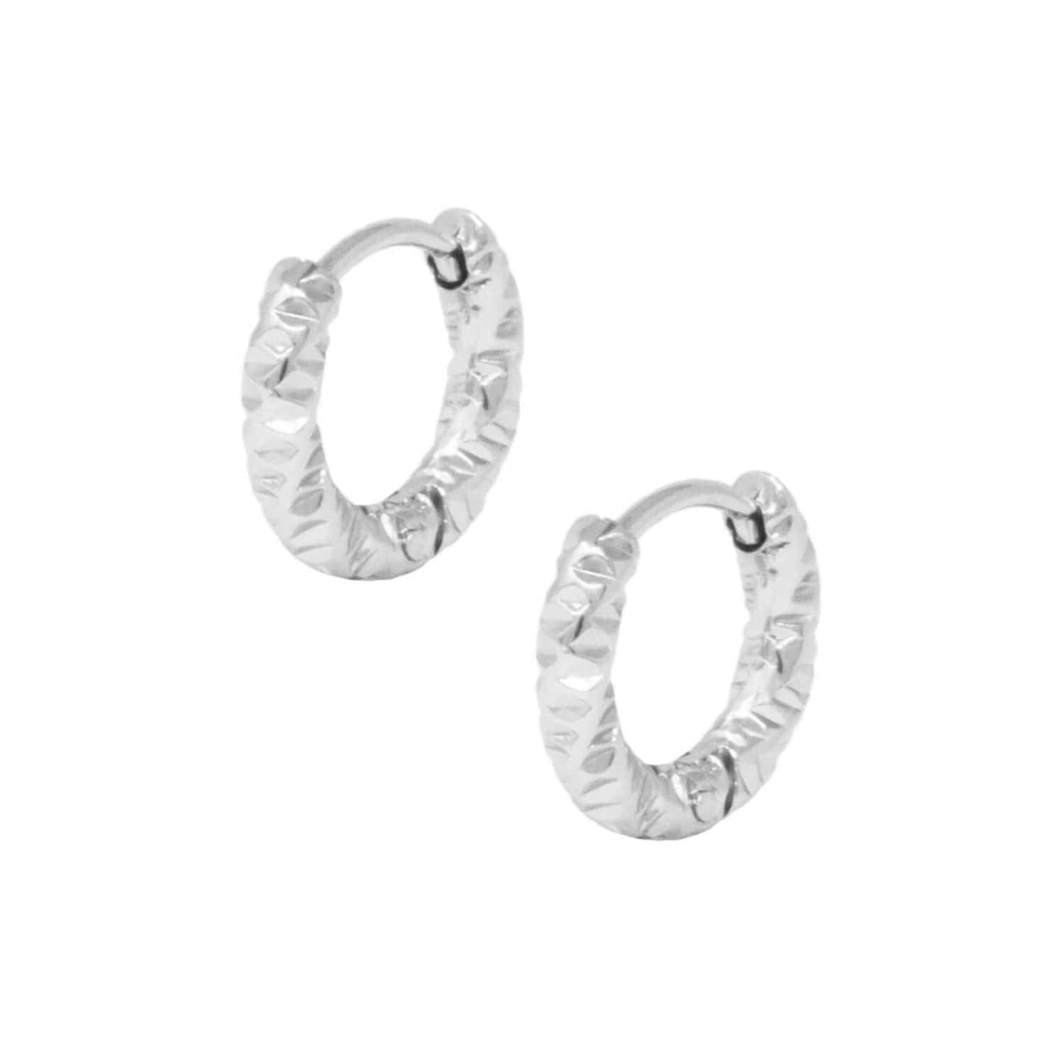 BohoMoon Stainless Steel Ripple Hoop Earrings Silver