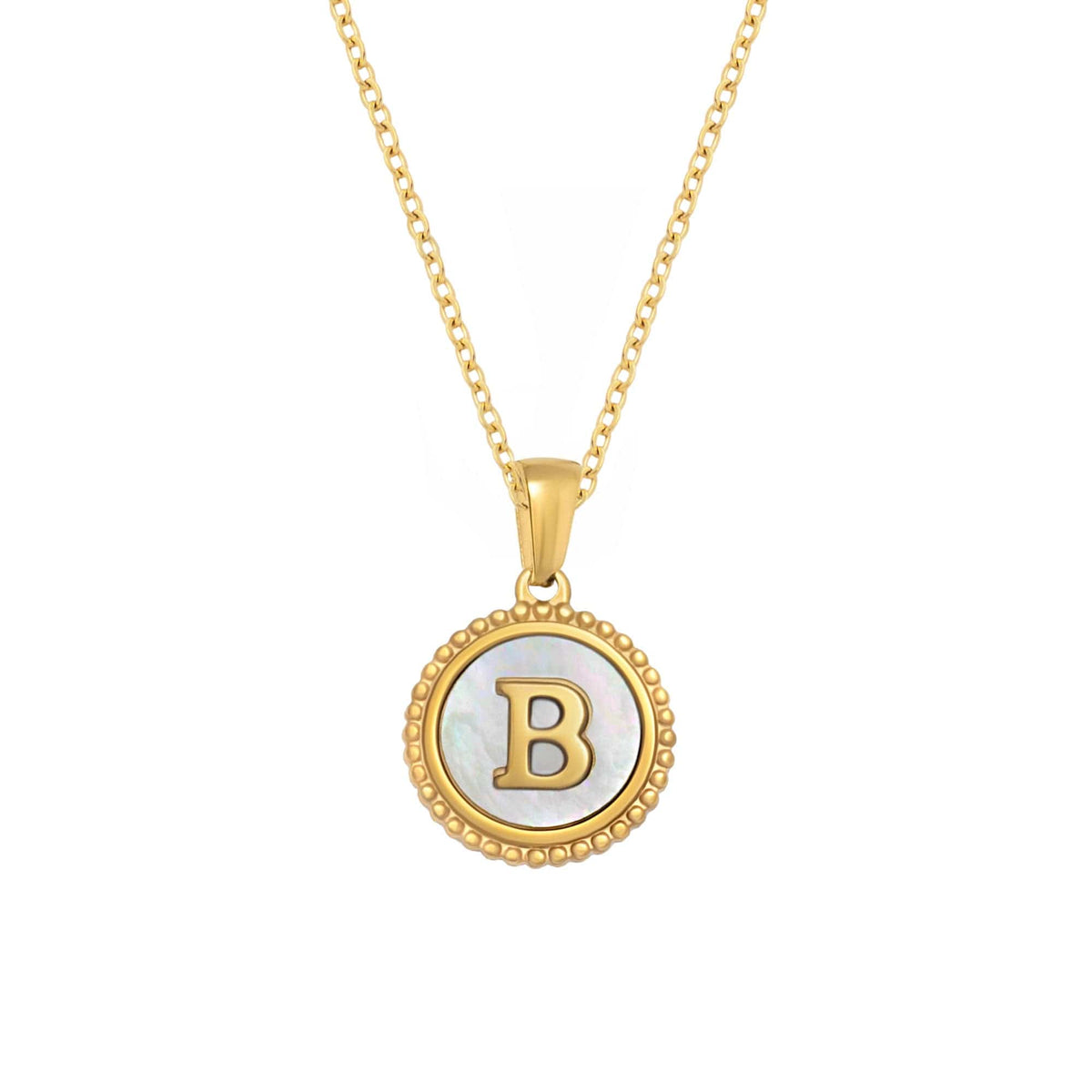 BohoMoon Stainless Steel Rise Initial Necklace Gold / A