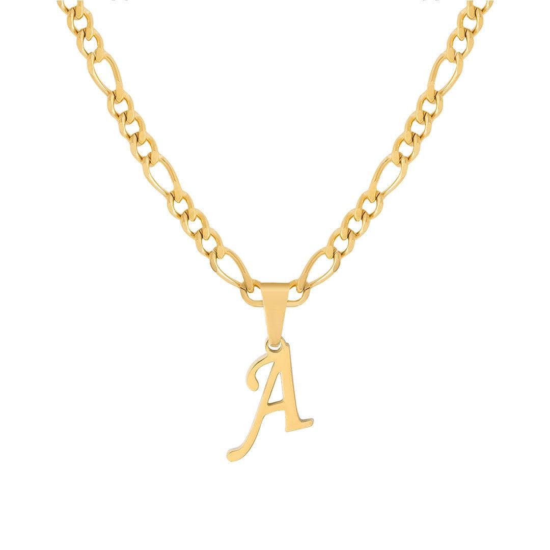 BohoMoon Stainless Steel River Initial Choker / Necklace Gold / A / Choker