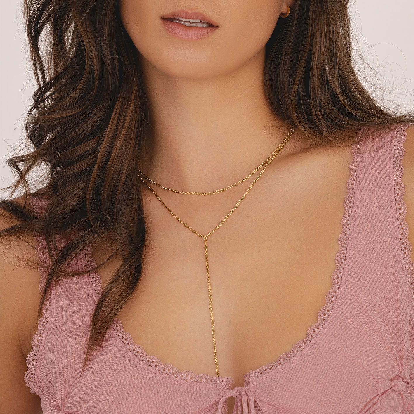 Bohomoon Stainless Steel Robyn Layered Lariat Necklace