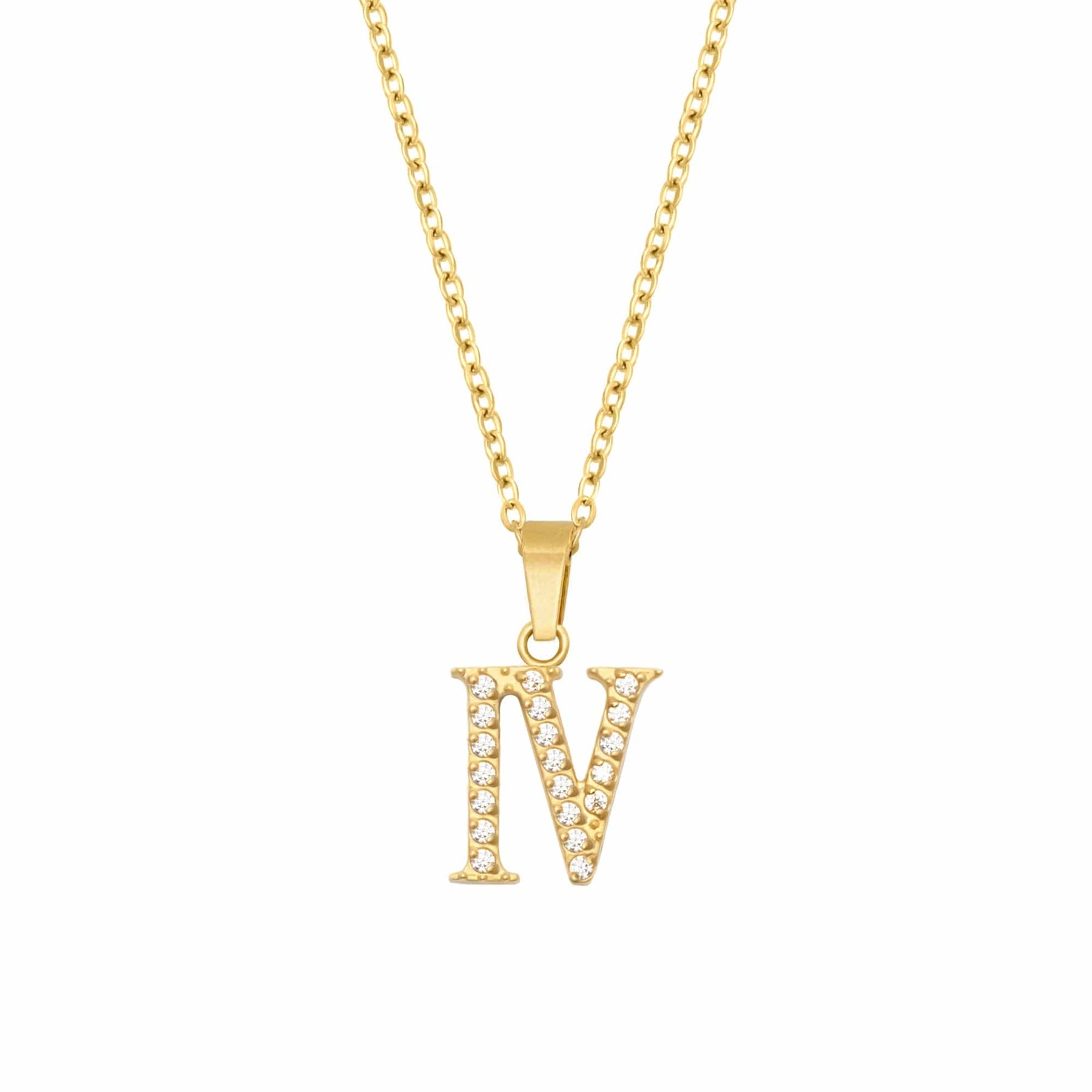 BohoMoon Stainless Steel Roman Numerals Necklace Gold / IV