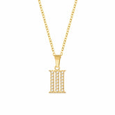 BohoMoon Stainless Steel Roman Numerals Necklace Gold / III