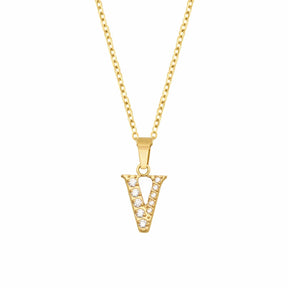 BohoMoon Stainless Steel Roman Numerals Necklace Gold / V