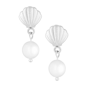 Bohomoon Stainless Steel Rosa Pearl Stud Earrings