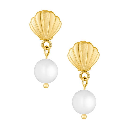 Bohomoon Stainless Steel Rosa Pearl Stud Earrings