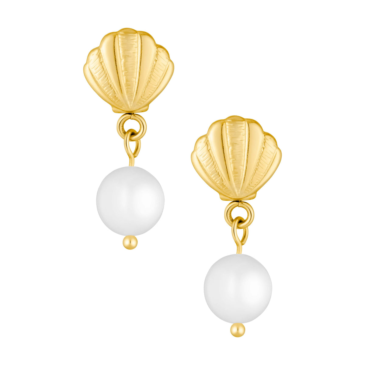 Bohomoon Stainless Steel Rosa Pearl Stud Earrings
