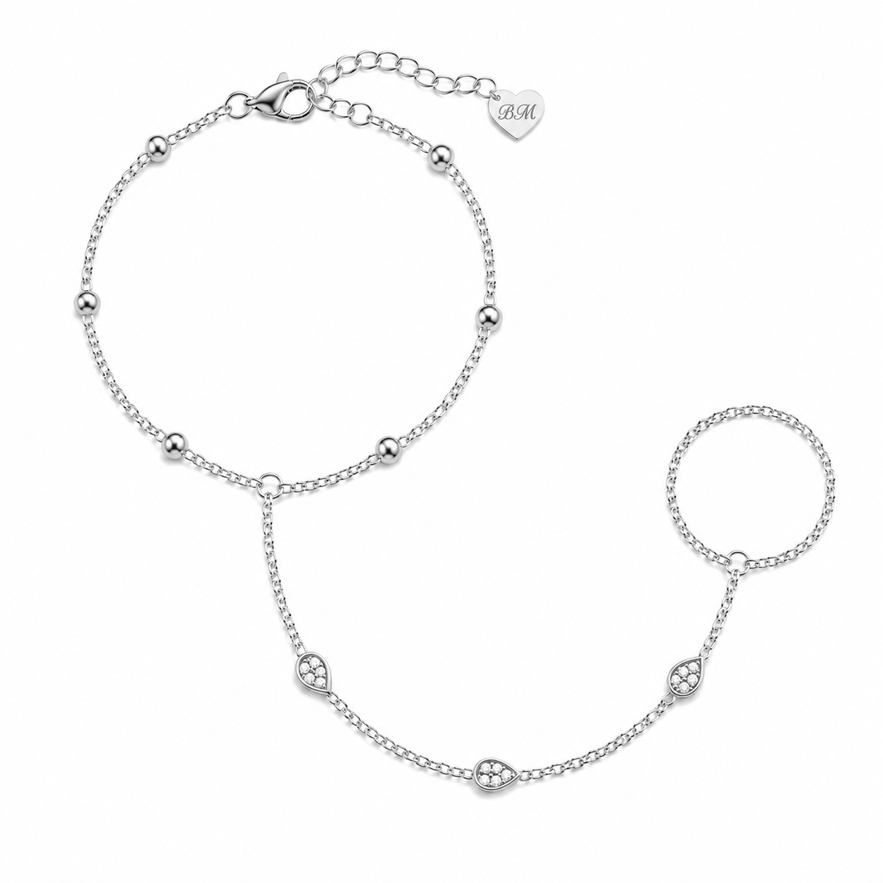 Bohomoon Stainless Steel Rosalie Hand Chain Bracelet