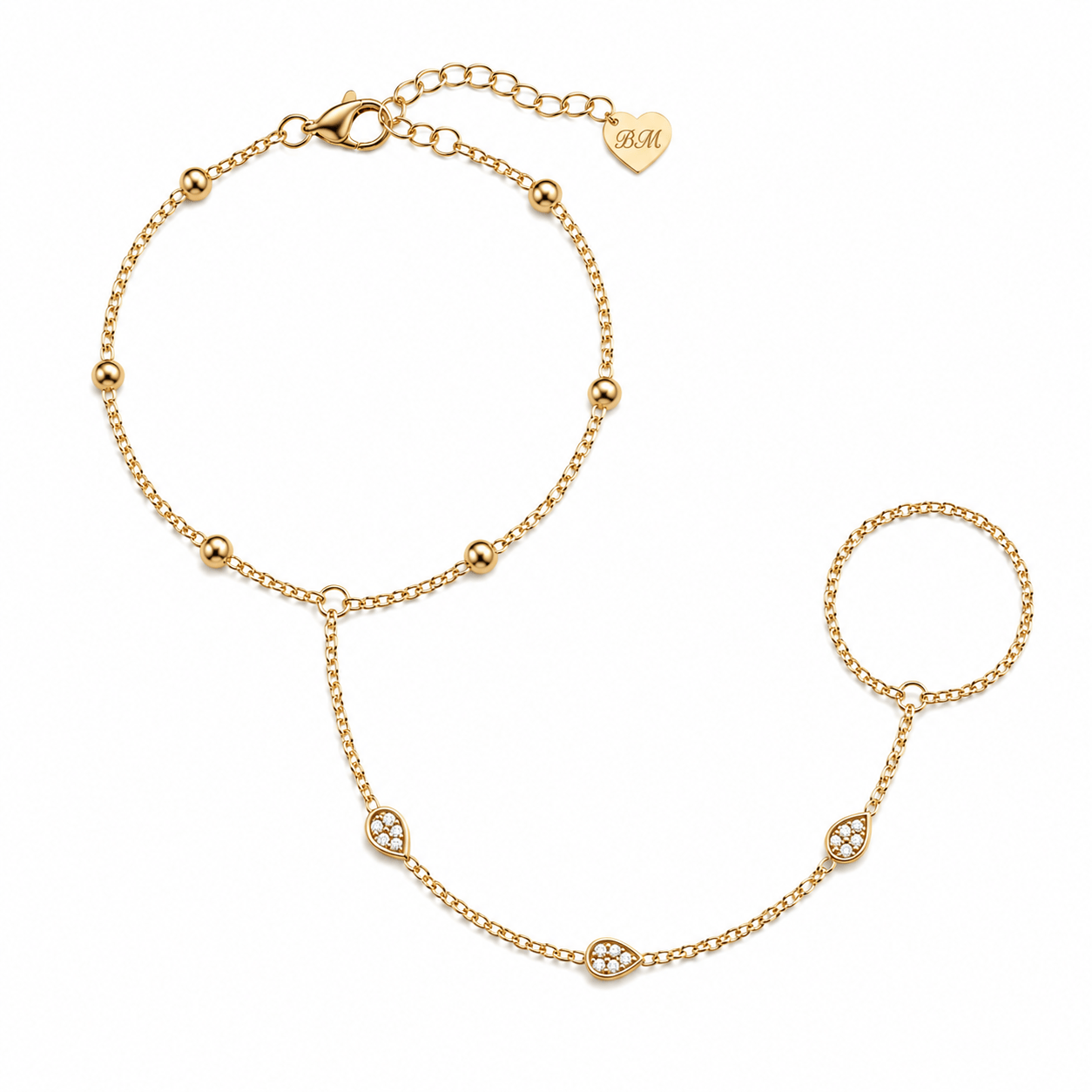 Bohomoon Stainless Steel Rosalie Hand Chain Bracelet