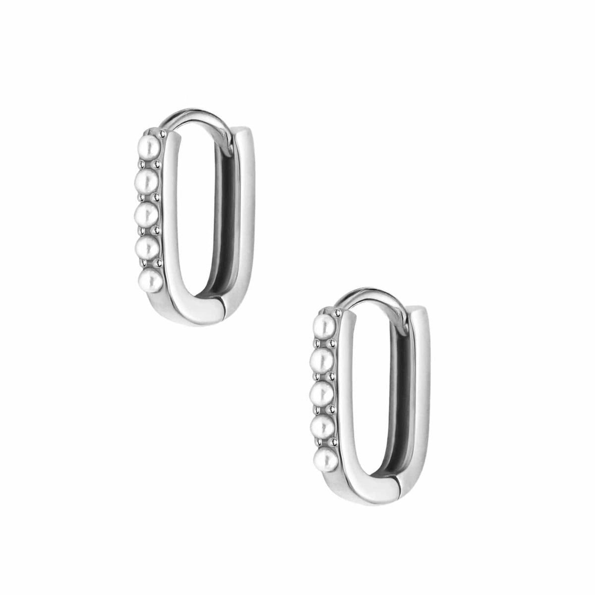 Bohomoon Stainless Steel Rosalie Pearl Hoop Earrings