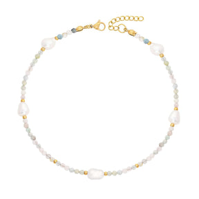 BohoMoon Stainless Steel Rosie Pearl Anklet Gold