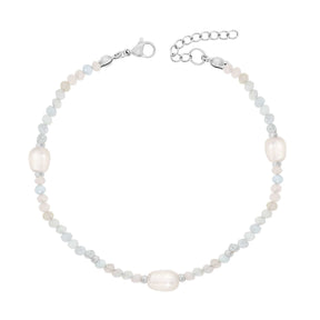 BohoMoon Stainless Steel Rosie Pearl Bracelet Silver