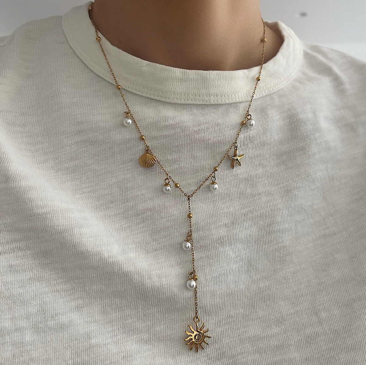 Bohomoon Stainless Steel Roxana Lariat Necklace