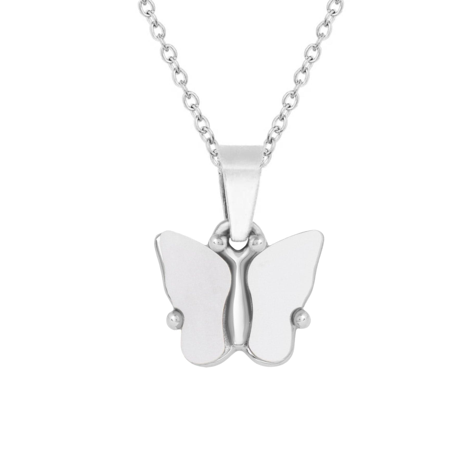 BohoMoon Stainless Steel Royale Butterfly Necklace Silver / White