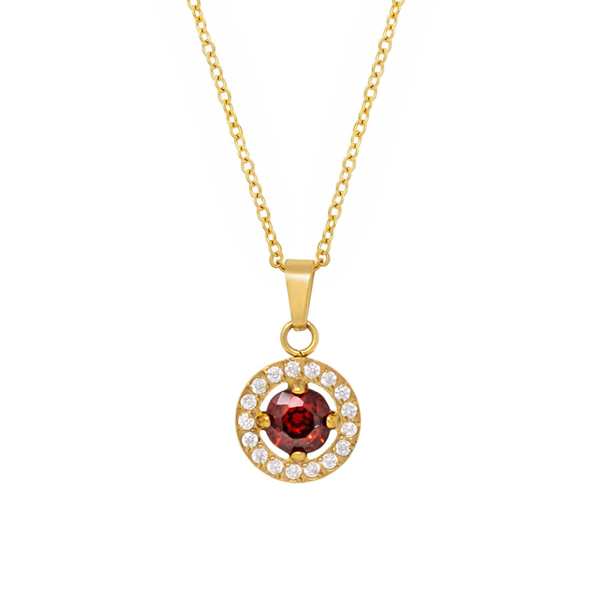 BohoMoon Stainless Steel Ruby Necklace Gold