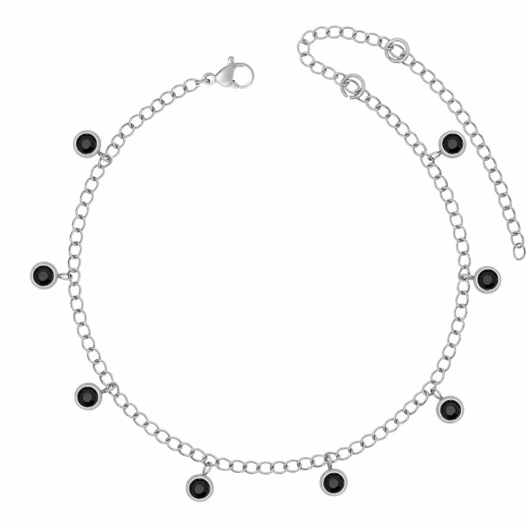 BohoMoon Stainless Steel Sable Anklet Silver