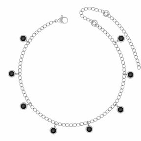 BohoMoon Stainless Steel Sable Anklet Silver